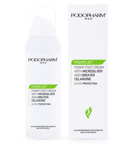 Voetfoam met zilverionen (Zweetvoeten, sporters - Foamy foot cream with microsilver and greater celandine)